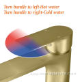 Anti-fingerprint Bathroom Mixers Faucet Brushed Gold Finish